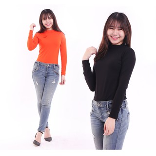Áo giữ nhiệt cổ ba phân giữ ấm, thời trang (Đen)