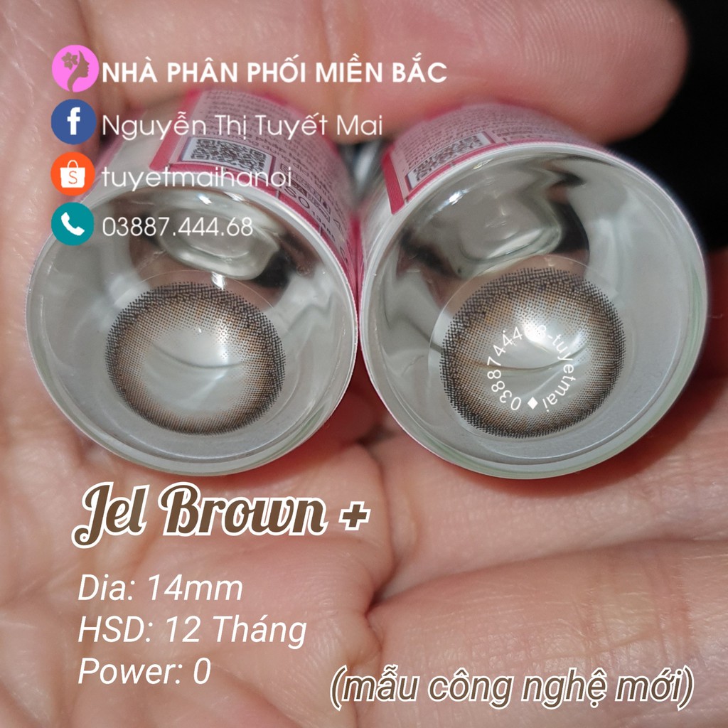 [ Ảnh Thật ] Lens Cận Màu Nâu Tự Nhiên Không Giãn Jel Brown 14mm - Kính Áp Tròng Hàn Quốc Vassen Sexy Me