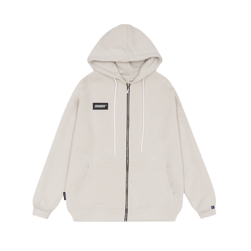 Áo Khoác Hoodie Zip TWENTI Mũ Trùm Unisex Chất Vải Nỉ Có Sẵn