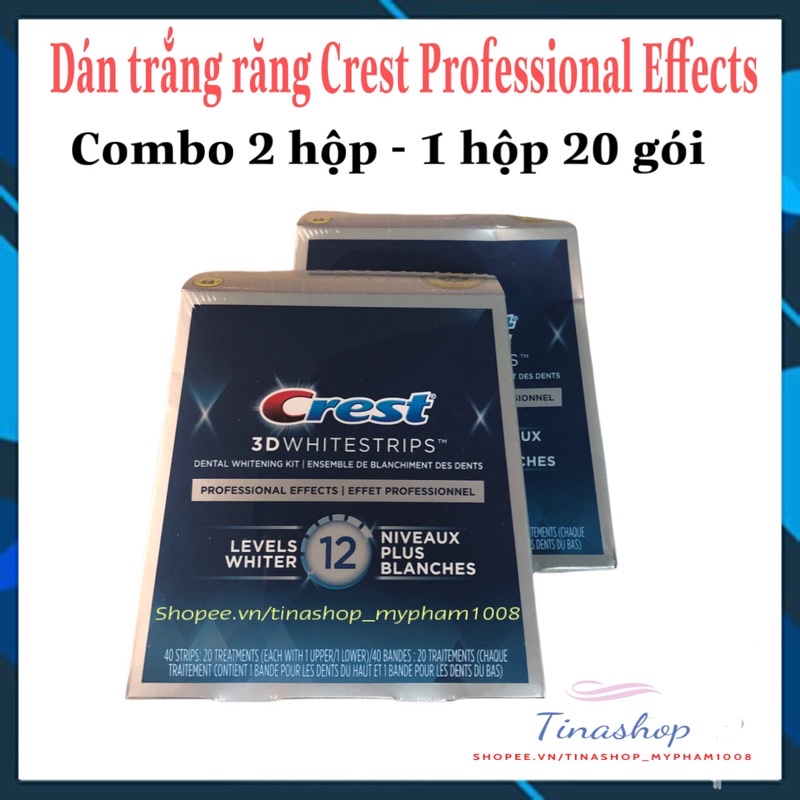 combo 2 hộp dán trắng răng crest professional effects