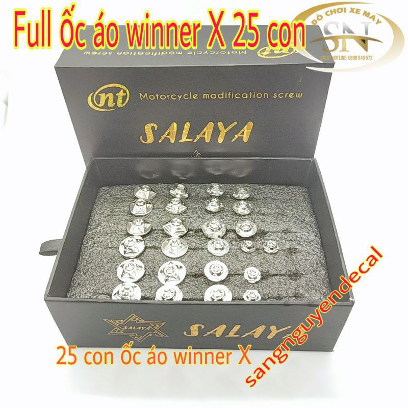 combo bộ ốc áo winner X gồm 25 con salaya