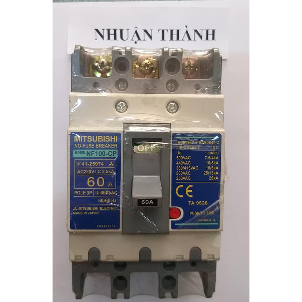 Aptomat 3 Pha Mitsubishi Nội Địa Nhật 60A / Cibi 3 pha nội địa Nhật 60A