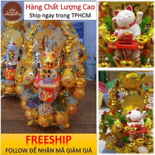 Tháp tỏi ngũ cốc Mèo Thần Tài 💝 Freeship Extra 💝 - Tài Lộc An Khang - Chưng bàn thờ ngày Tết - Hàng Chất Lượng Cao