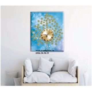 Tranh đính đá đồng hồ. Kích thước: 50x60cm