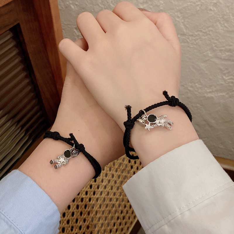 Set 2 dây buộc tóc mặt hình gấu phi hành gia màu sắc đơn giản dễ thương