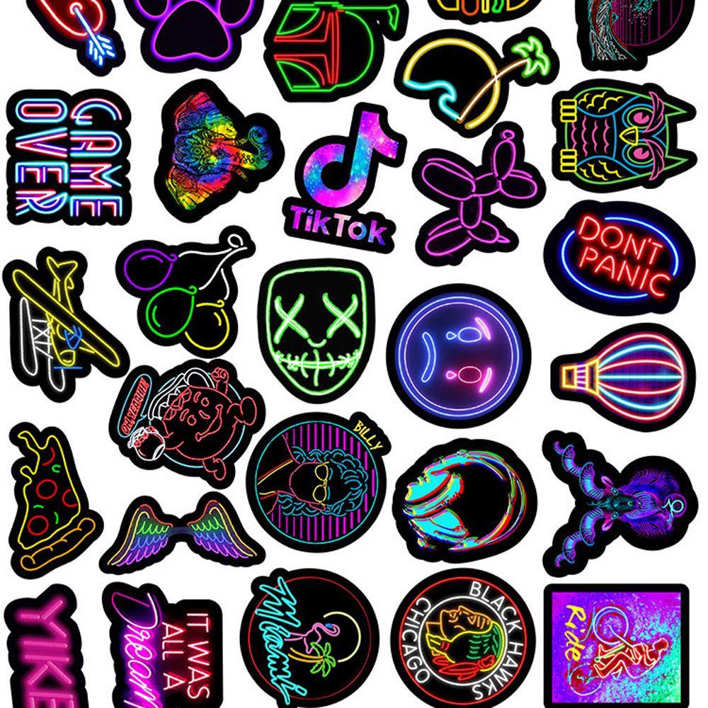 Nhãn Dán Trang Trí Hình Đèn Neon Độc Đáo DIY