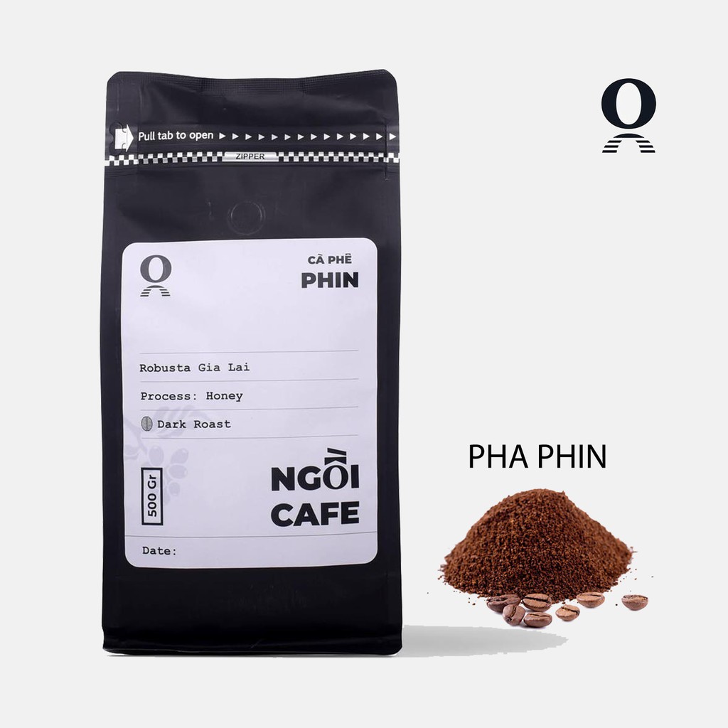 Cà phê Robusta Gia Lai rang mộc nguyên chất Ngồi Cafe P011 (Túi zipper nhôm an toàn thực phẩm có van một chiều) | BigBuy360 - bigbuy360.vn