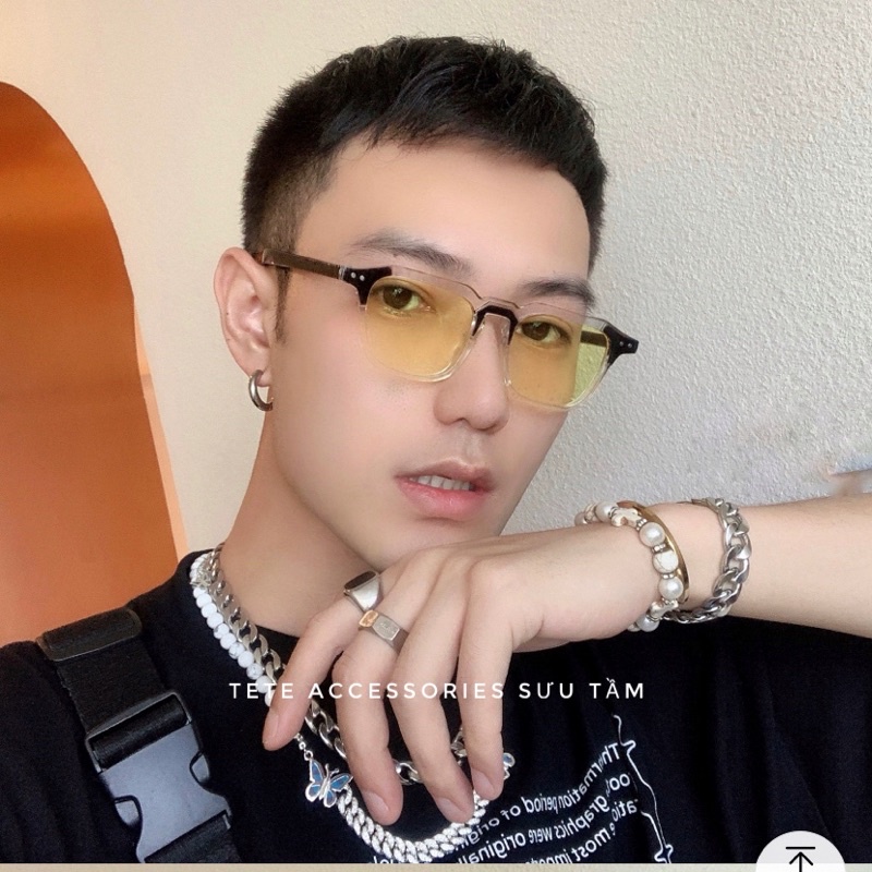 Kính râm mát màu vàng thời trang nam nữ🔻Mắt kính thời trang