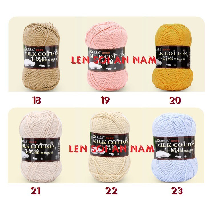 Len Đan Móc Milk Cotton 125Gram/Cuộn