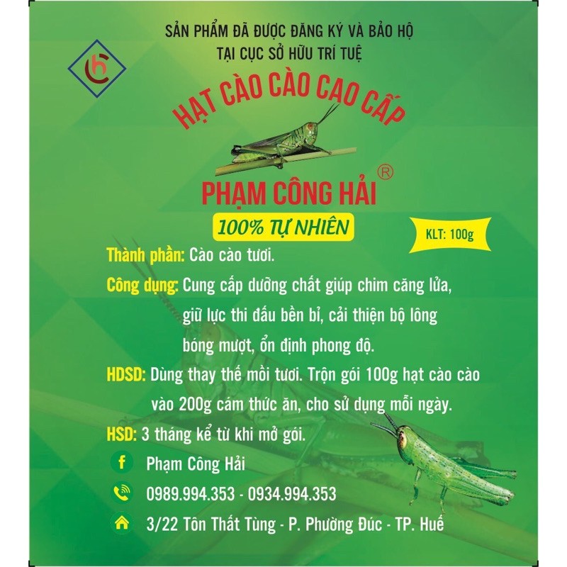 Hạt cào cào Phạm Công Hải (60k/1gói 100g)