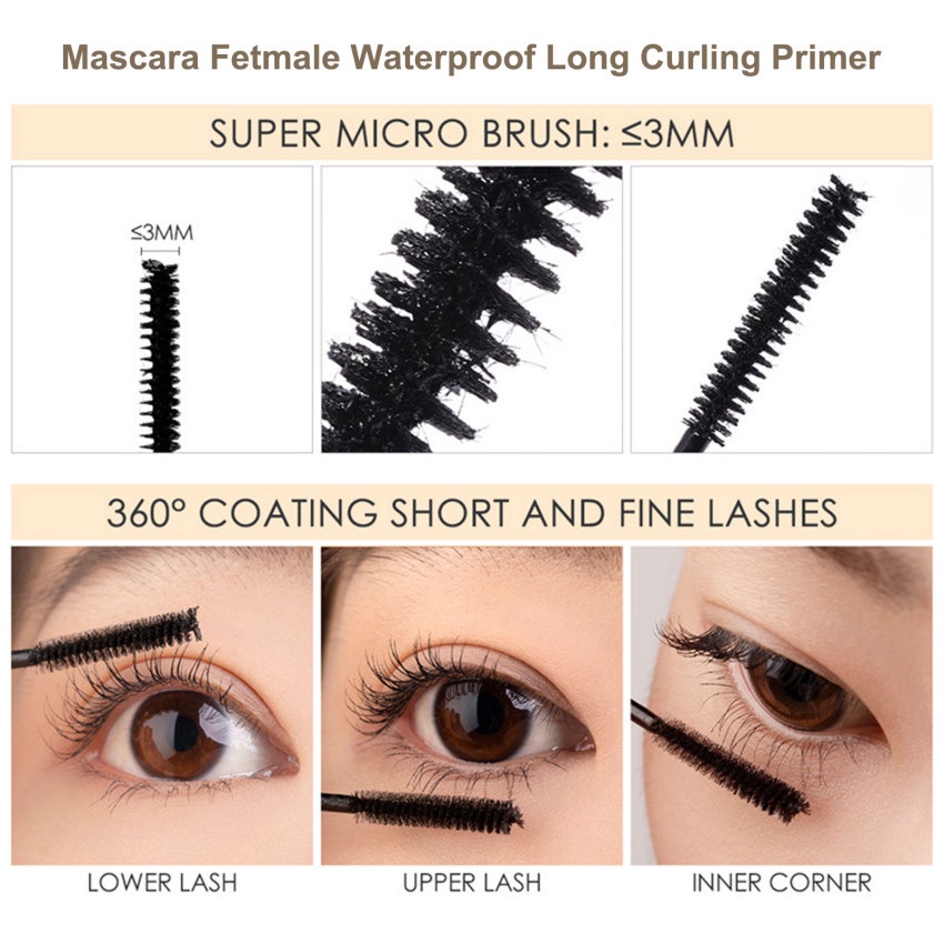 Mascara FOCALLURE Chống Thấm Nước Không Nhòe Chuốt Dài Mi Dày 3mm