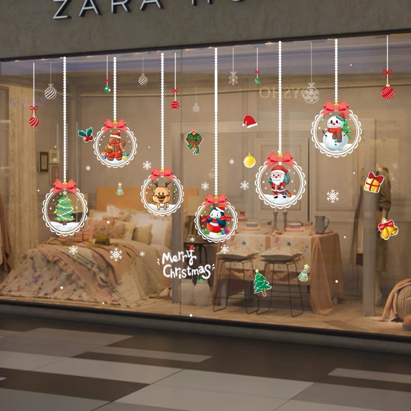 Decal Hít Tích Điện Trang Trí Giáng Sinh Noel Dán Tường Dán Cửa Kính ❤️ FREESHIP❤️ Set 2 Tờ Decal ❤️ Momomart | BigBuy360 - bigbuy360.vn