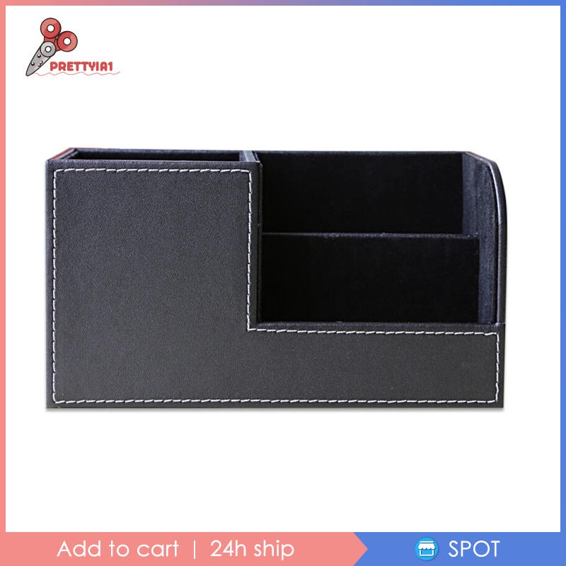 Hộp Đựng Bút / Đồ Trang Điểm Để Bàn Bằng Da Pu Màu Trắng Prettyia1