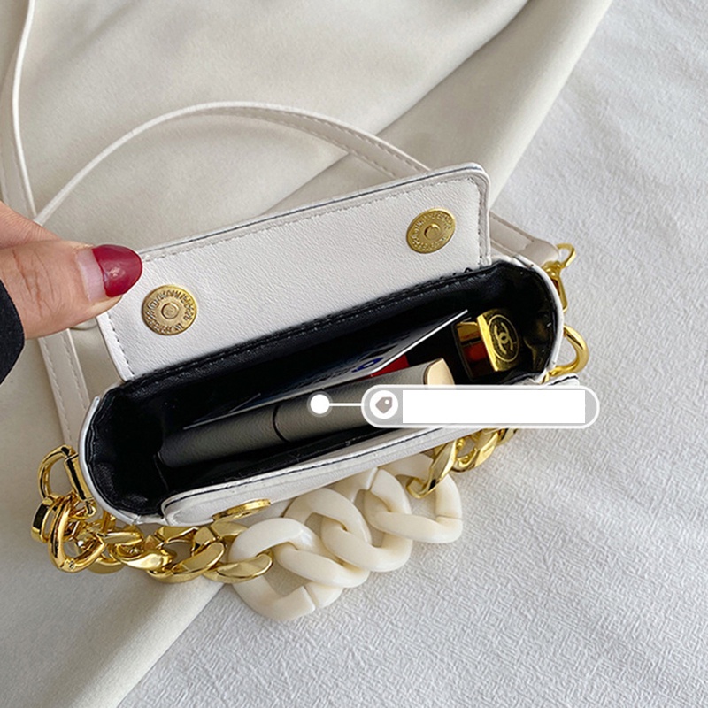 Túi Đeo Chéo Hình Vuông Cỡ Nhỏ Bằng acrylic Phối Dây Xích Thời Trang Cho Nữ