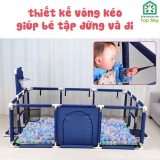 Quây bóng, quây cũi nhà bóng cho bé có ném bóng rổ - Kích thước 1m2x 2m3