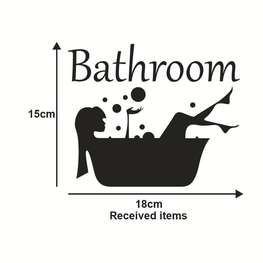 Decal trang trí tường - Cô Gái Đen Bathroom