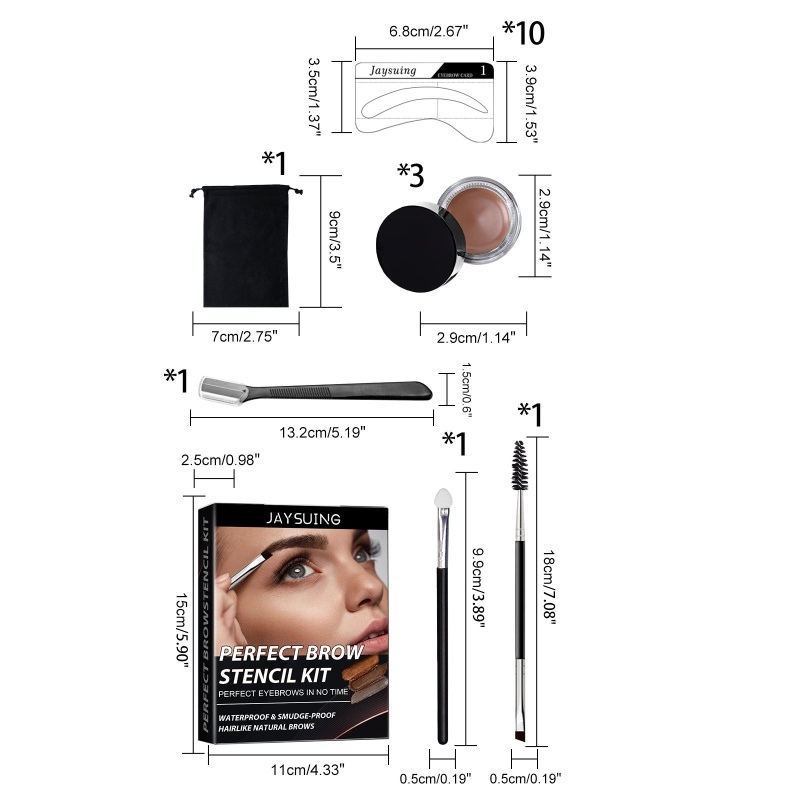 Kem Trang Điểm Lông Mày Chống Nước Mau Khô Kèm Cọ Hiệu YOUYO