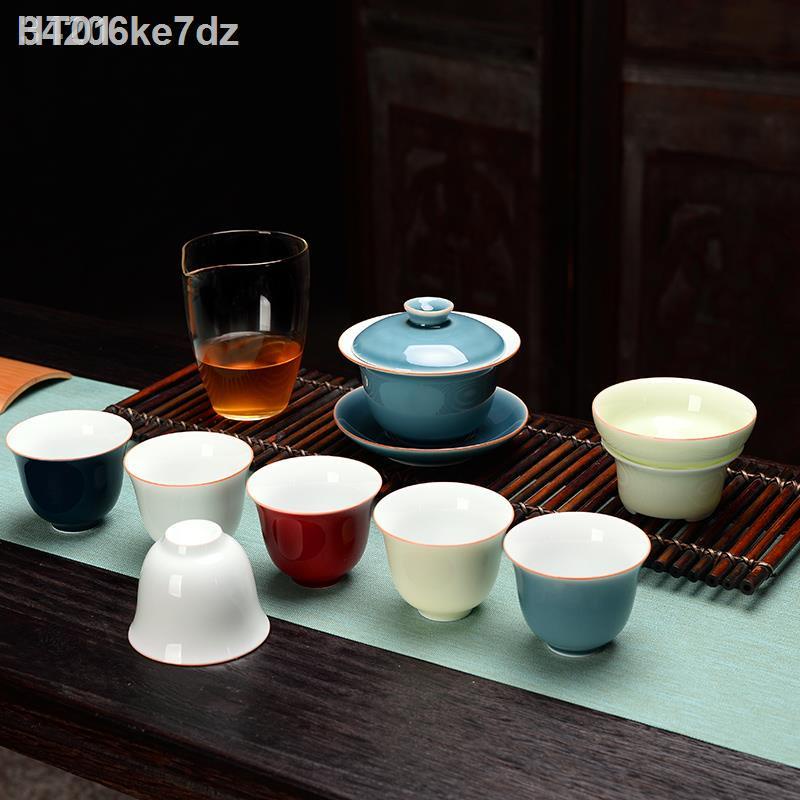 ❁❖✲☏Hộp đựng trà 6 màu Kung Fu gia đình phòng khách đơn giản khay khô bằng gốm sứ nhẹ sang trọng hiện đại hộp quà bộ nh