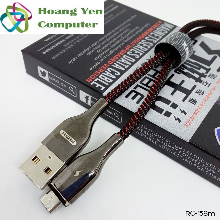 Cáp Sạc Nhanh MICRO USB Remax RC-158M Đầu Nam Châm Hít Dài 1M Cho Android - BH 1 Năm - Hoàng Yến Computer