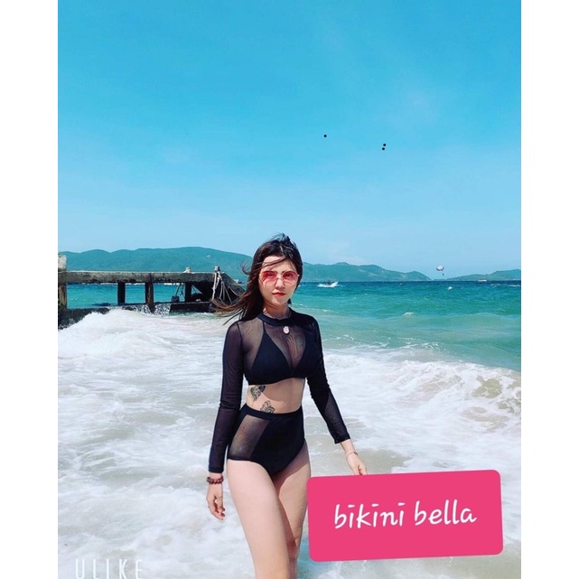 Bikini, Đồ Bơi Đi Biển Nữ Hai Mảnh Lưới Bán Nguyệt KG002 BELLA