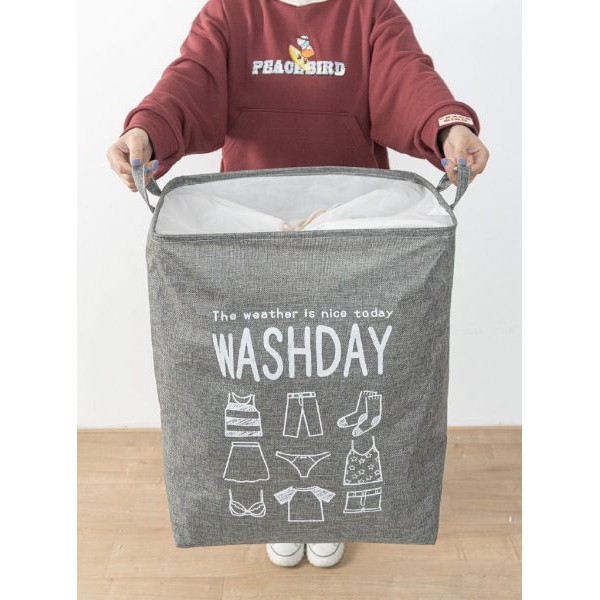 Sỉ 39k-Giỏ đựng quần áo bằng vải cỡ lớn, túi đựng chăn màn đa năng washday