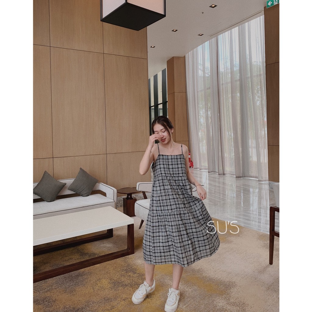 [Mã SKAMA06 giảm 8% tối đa 50K đơn 250K] Váy 2 dây kẻ 3 tầng kèm dây tay V518 SUSTORE | BigBuy360 - bigbuy360.vn