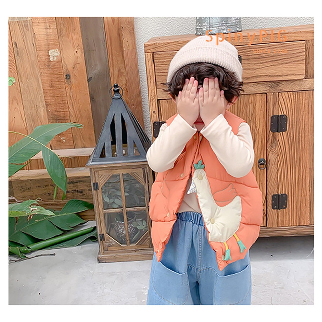 Áo khoác phao gile cho bé 0-4 tuổi style Hàn Quốc trần bông nhiều hoạ tiết cực xinh