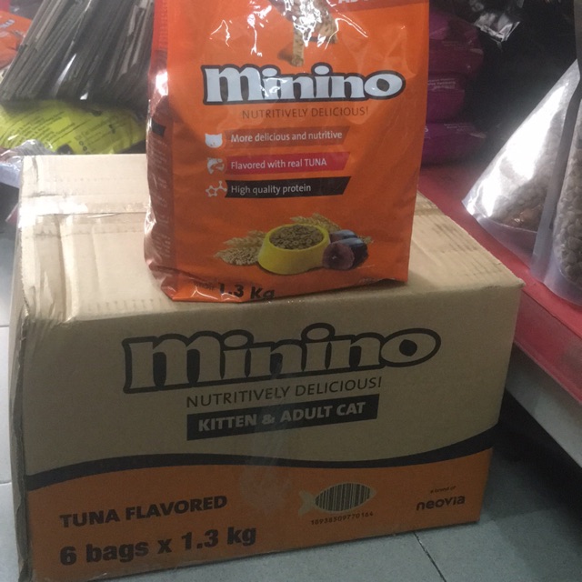 6 gói thức ăn mèo minino 1,3kg