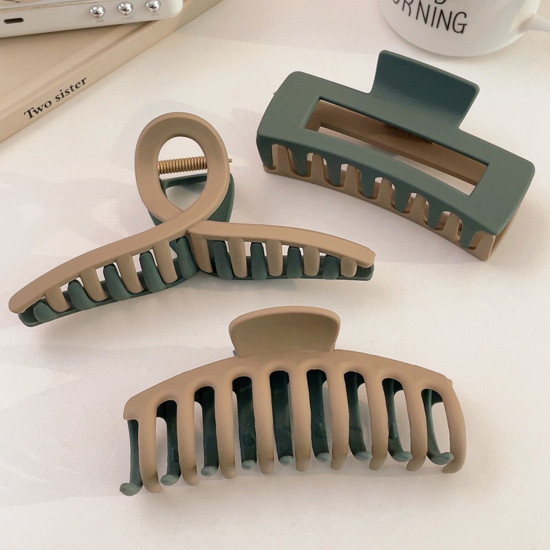 Kẹp tóc nhựa Acrylic hai màu thời trang Hàn Quốc cho nữ