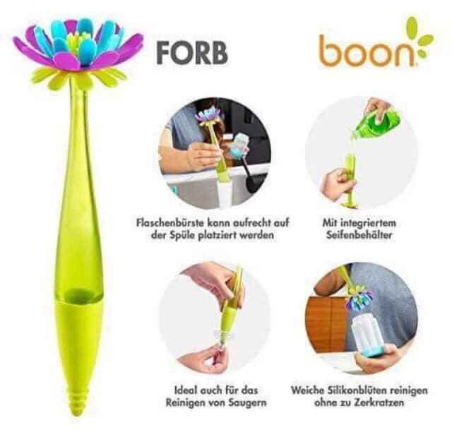 CỌ BÌNH SỮA BÔNG HOA SILICON BOON FORB - HÀNG CHUẨN MỸ