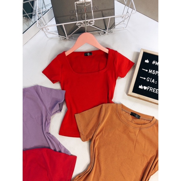 [Chuyên Sỉ] Áo thun croptop màu trơn, mặc đơn giản mà sang - hàng đẹp