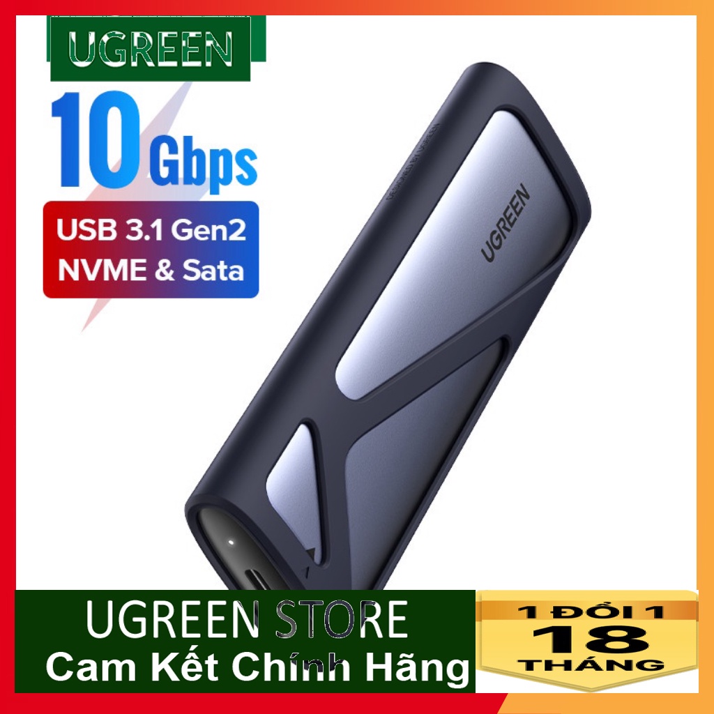 Hộp Ổ Cứng SSD M2 Nvme 10GBps M Key USB C 3.1 GEN 2 Ugreen 10902 Chính Hãng CM400