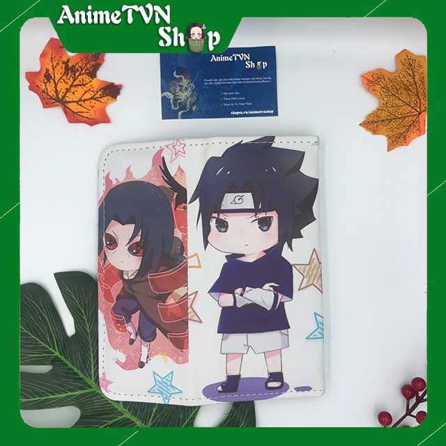 Bóp ví tiền nữ mẫu dáng dài cầm tay in hình anime Naruto Sasuke Itachi