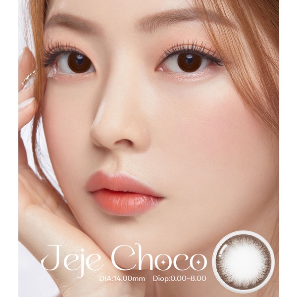 Lens cho mắt thở , Kính áp tròng thẩm thấu oxy dành cho mắt nhạy cảm màu nâu tự nhiên JEJE-CHOCO , lens silicone .