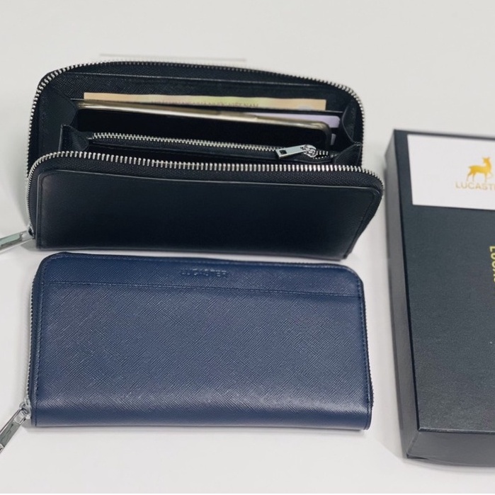 Ví dài cầm tay  dây kéo đa thật nam,nữ thời trang túi ví công sở lucaster