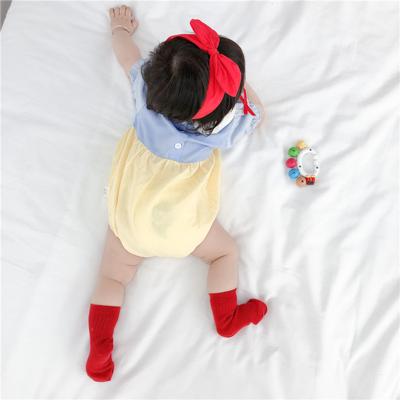 Bộ Bodysuit Một Mảnh Tay Ngắn Hình Bạch Tuyết Mùa Hè 2021 Cho Bé Sơ Sinh