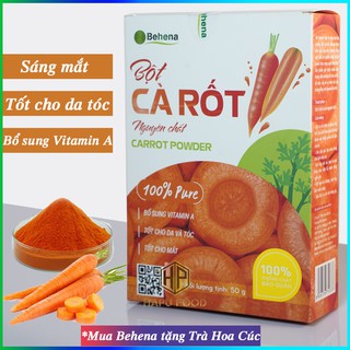 Bột cà rốt Behena nguyên chất bổ sung Vitamin A hộp 50g