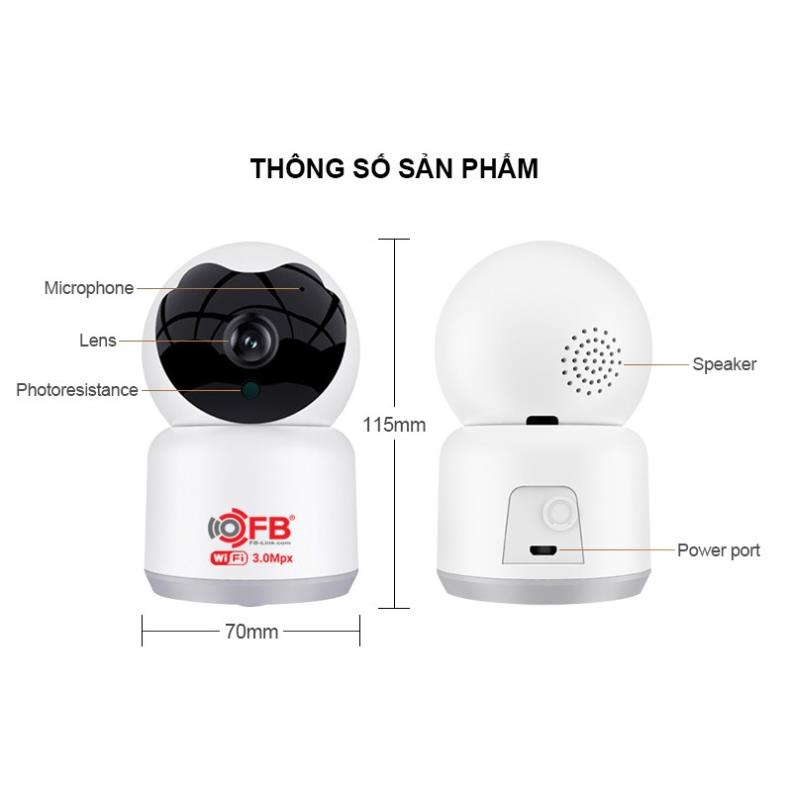 Camera IP Wifi FB-LINK Robo TY302 3.0MP Kèm Thẻ Nhớ 64GB - Dùng Trong Nhà | BigBuy360 - bigbuy360.vn