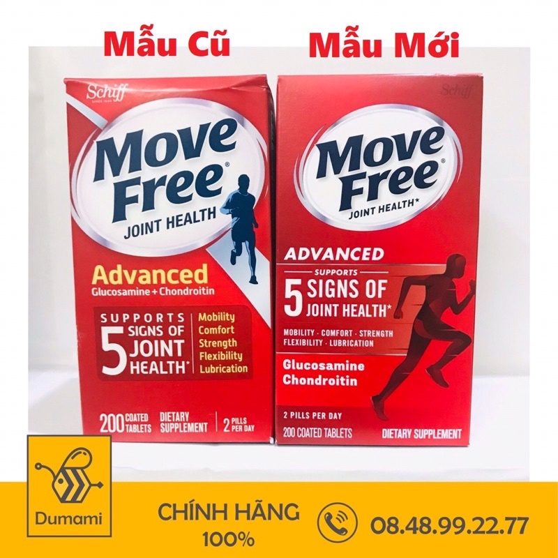 Viên uống hỗ trợ xương khớp Schiff Move Free Joint Health 200 viên của Mỹ