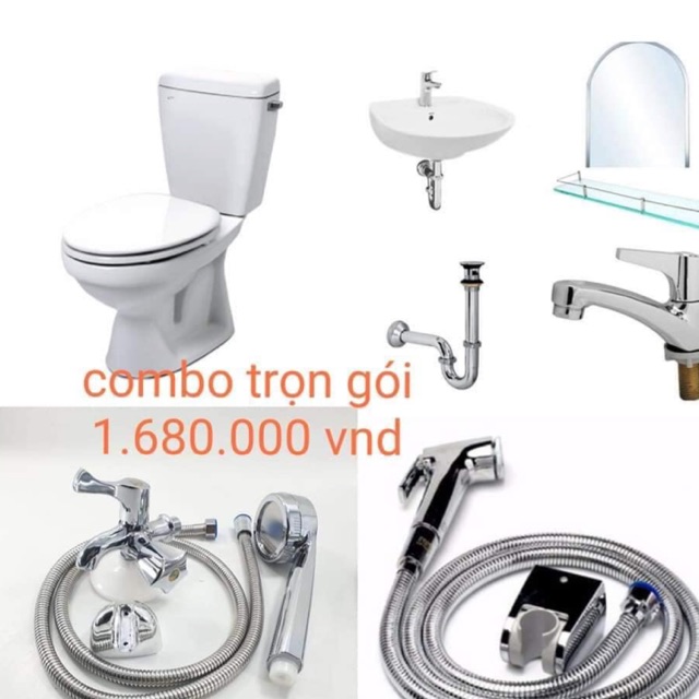 COMBO 1 TRỌN GÓI NHÀ TẮM GIÁ RẺ ( Bồn cầu 2 khối ) | Shopee Việt Nam