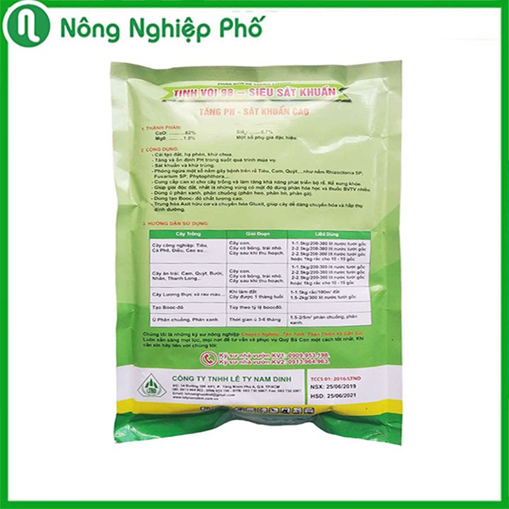 Tinh vôi siêu sát khuẩn 98% - Túi 1kg