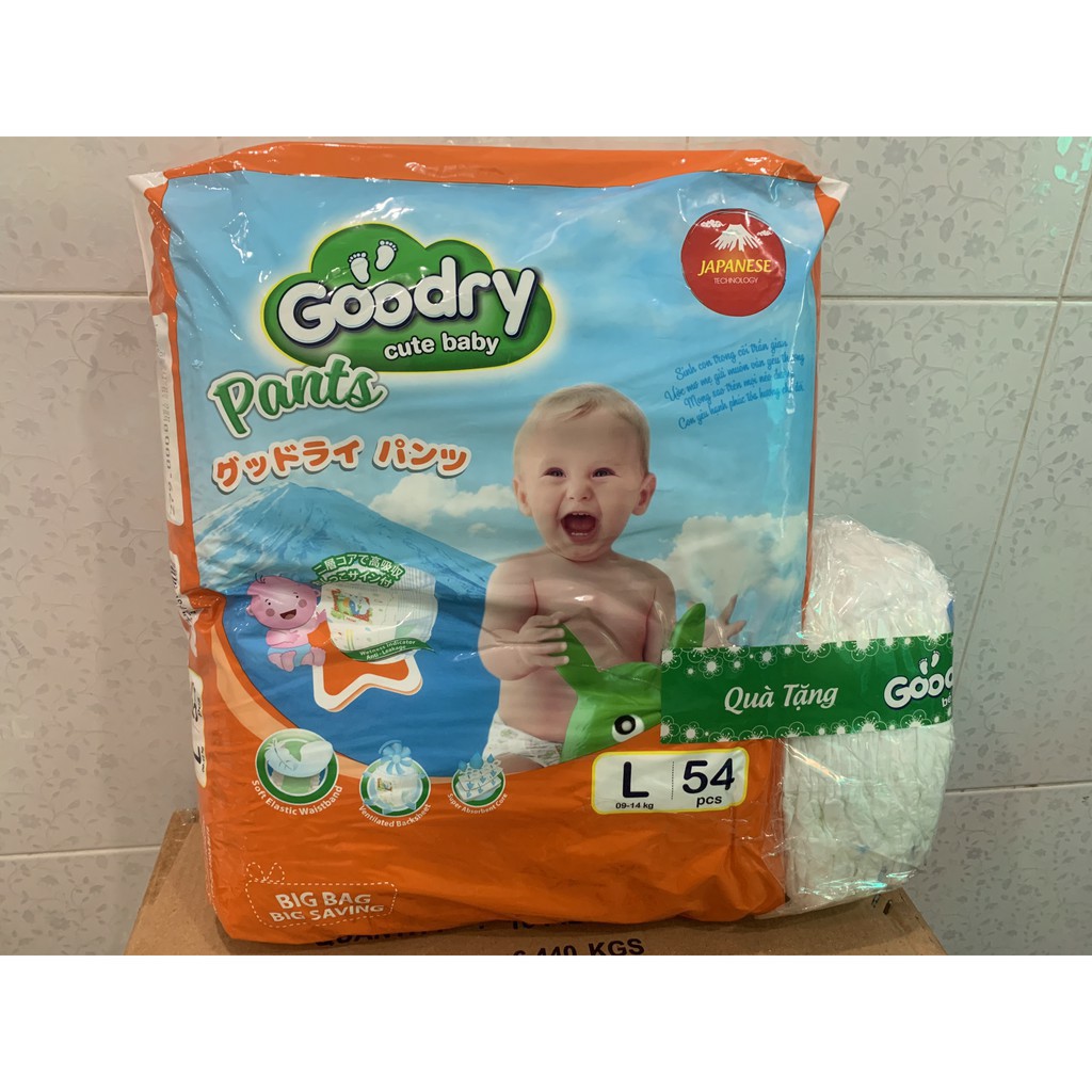 Tã bỉm quần goodry gói Jumbo size M60/L54/XL48/XXL44 chuẩn nhật