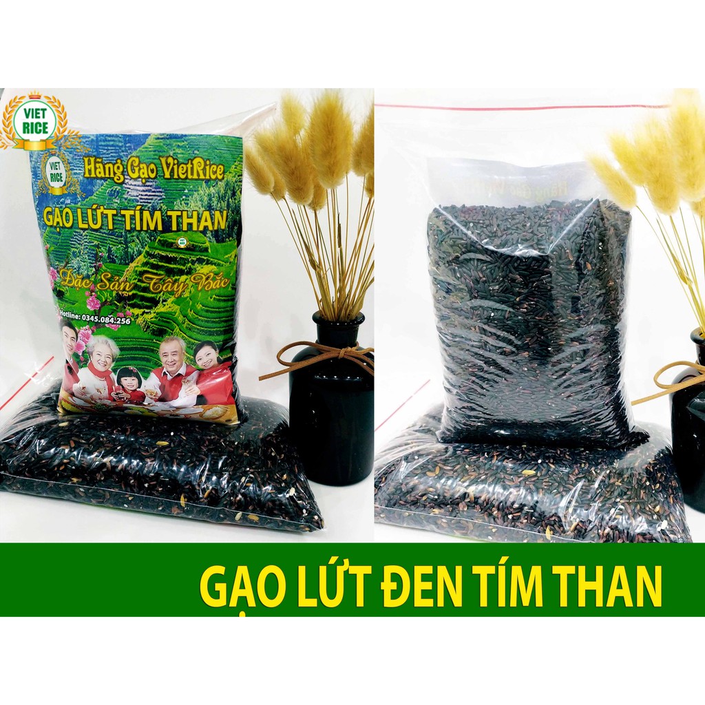 Gạo Lứt Tím Than VietRice, Cơm Mềm Dẻo Như Xôi , Hương thơm ngào ngạt, 1 Kg