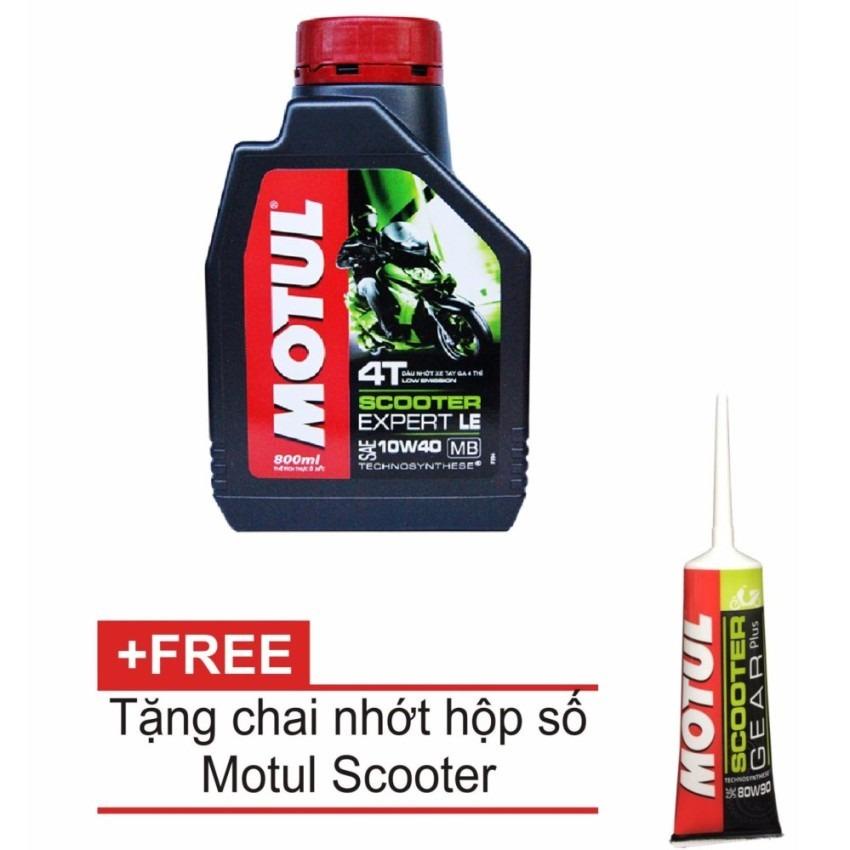 Nhớt MOTUL xe tay ga Scooter Expert LE 10W40 800ml tặng nhớt hộp số Motul Gear Oil 80W90