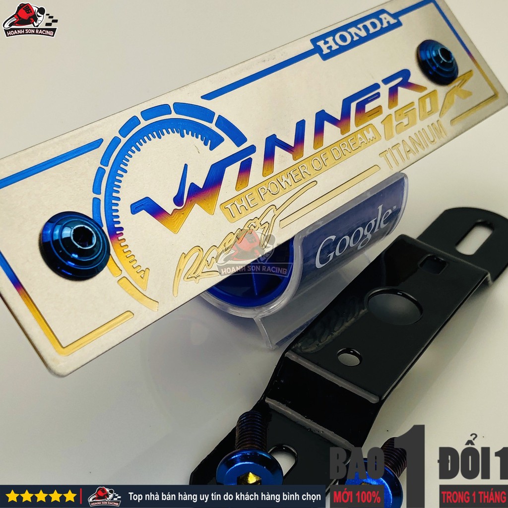 Bảng tên xe máy titan WINNER, WINNERX mẫu mới tặng kèm pass gắn và ốc titan