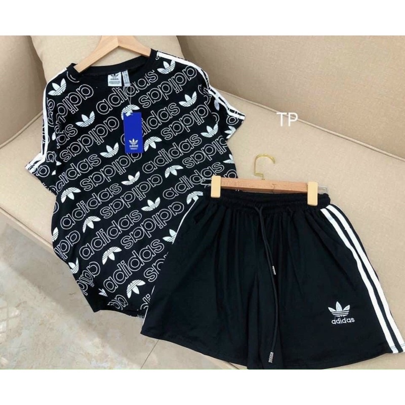 Sét đồ thể thao nữ ba màu siêu hót sét bộ đồ quần đùi áo phông oversize mặc nhà chơi thể thao