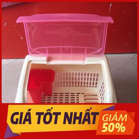 Kệ chén đa năng việt nhật 1 tầng - Kệ úp chén có nắp đậy tiện lợi