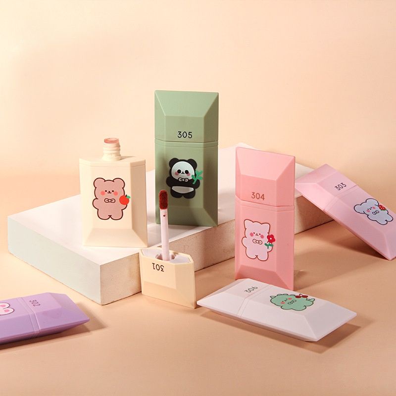 [Hàng mới về] Son kem lì trang điểm chống nước thiết kế vỏ hoạt hình dễ thương