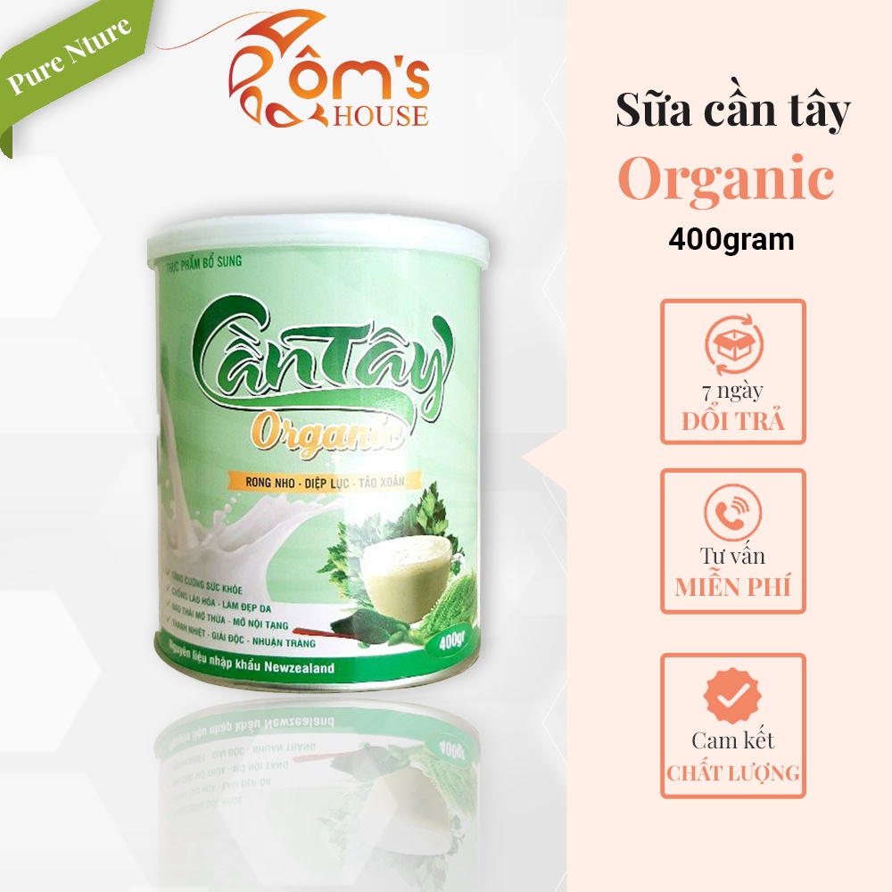 Sữa cần tây rong Nho, Diệp Lục, Tảo Xoắn Organic Nguyên Chất 100% Giảm Béo Giảm Mụn Đẹp Da 400gram