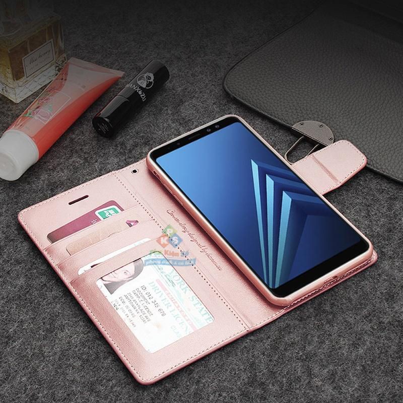 Bao da HanMan dạng ví cho Samsung Galaxy S22 Ultra / S22 Plus / S22 / S22 FE có ngăn đựng tiền và thẻ